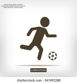 Raster version. Soccer, football players silhouettes