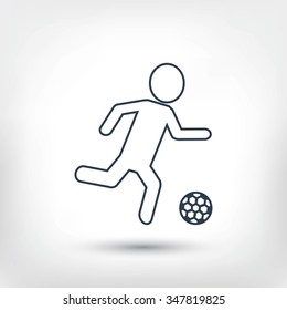 Raster version. Soccer, football players silhouettes icons