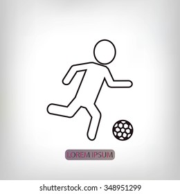 Raster version. Soccer, football players silhouettes icons