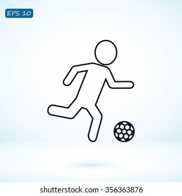 Raster version. Soccer, football players silhouettes icons