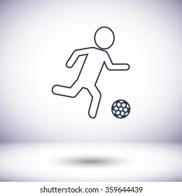 Raster version. Soccer, football players silhouettes icons