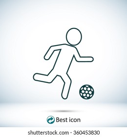 Raster version. Soccer, football players silhouettes icons