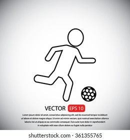 Raster version. Soccer, football players silhouettes icons