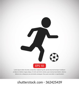 Raster version. Soccer, football players silhouettes