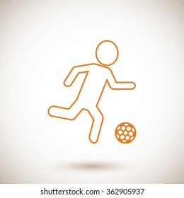 Raster version. Soccer, football players silhouettes icons