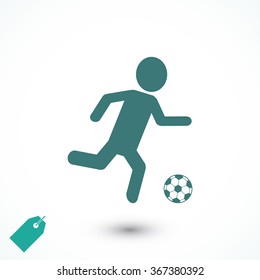 Raster version. Soccer, football players silhouettes