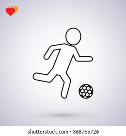 Raster version. Soccer, football players silhouettes icons