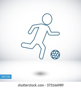 Raster version. Soccer, football players silhouettes icons