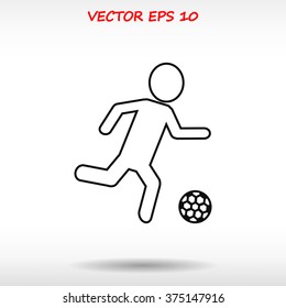 Raster version. Soccer, football players silhouettes icons