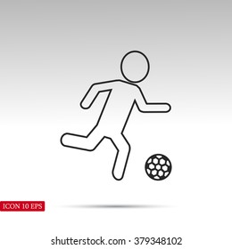 Raster version. Soccer, football players silhouettes icons