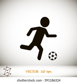 Raster version. Soccer, football players silhouettes