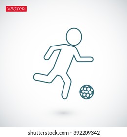 Raster version. Soccer, football players silhouettes icons