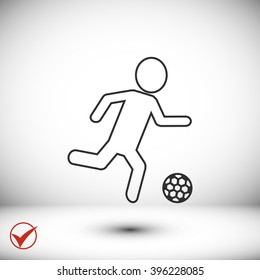 Raster version. Soccer, football players silhouettes icons