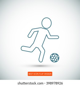 Raster version. Soccer, football players silhouettes icons