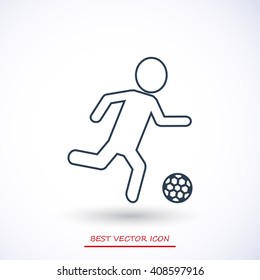 Raster version. Soccer, football players silhouettes icons