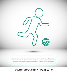 Raster version. Soccer, football players silhouettes icons