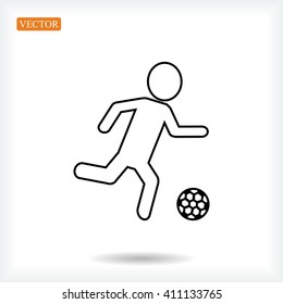 Raster version. Soccer, football players silhouettes icons