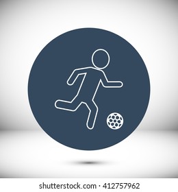 Raster version. Soccer, football players silhouettes icons
