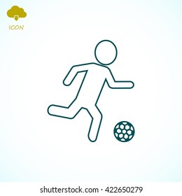 Raster version. Soccer, football players silhouettes icons