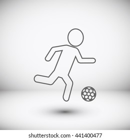 Raster version. Soccer, football players silhouettes icons