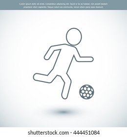 Raster version. Soccer, football players silhouettes icons