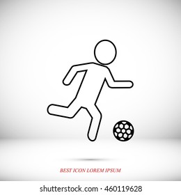Raster version. Soccer, football players silhouettes icons