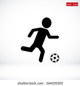 Raster version. Soccer, football players silhouettes, vector best flat icon, EPS