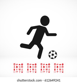 Raster version. Soccer, football players silhouettes, vector best flat icon, EPS