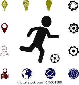 Raster version. Soccer, football players silhouettes, vector best flat icon, EPS