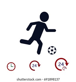 Raster version. Soccer, football players silhouettes, vector best flat icon, EPS