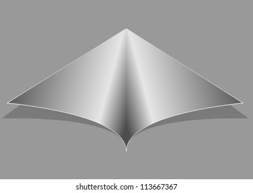Raster version. Wrapped a sheet of paper. Illustration for design on white background
