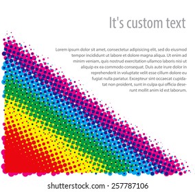 Rasterized (CMYK) halftone dotty background. Vector illustration