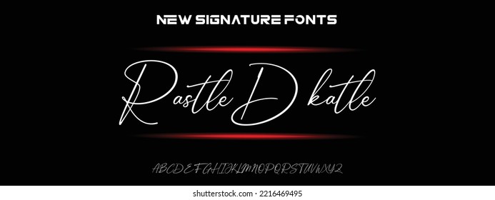 Rastle Dkatle Sports minimal tech font letter set. Luxury vector typeface for company. Modern gaming fonts logo design.