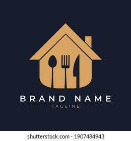 House Food Spoon Fork House Logo Stock Vector (Royalty Free) 609956045