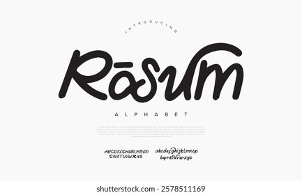Rasum font Calligraphy Logotype Script Brush Font Type Font lettering handwritten