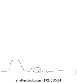 Rat animal line drawing, vector illustration