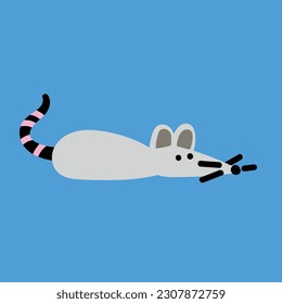 Ilustración plana de vectores de rata