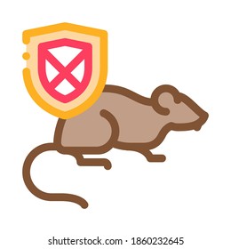 Rat Ban Icon Vector. Outline Rat Ban Sign. Isolated Contour Symbol Illustration