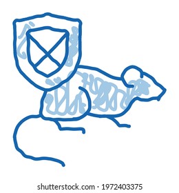 Rat Ban sketch icon vector. Hand drawn blue doodle line art Rat Ban sign. isolated symbol illustration