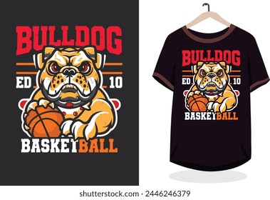 Rat Basketball Player bulldog t-shirt design...