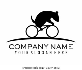 rat bike logo icon vector