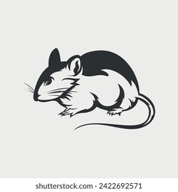 Rat black Logo Design Vector