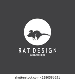 Rat Black Silhouette  Logo Vector Illustration