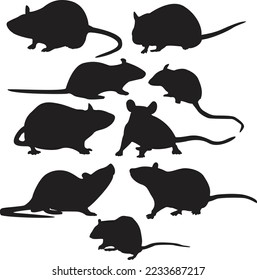 Rat Black Vector Silhouette Art