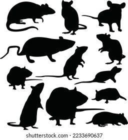 Rat Black Vector Silhouette Art