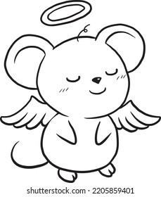 rat cartoon cute doodle coloring page kawaii anime illustration clip art character chibi drawing manga