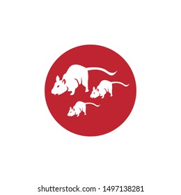 Rat  cartoon silhouette icon and symbol vector illustration