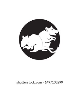 Rat  cartoon silhouette icon and symbol vector illustration