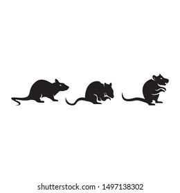 Rat  cartoon silhouette icon and symbol vector illustration