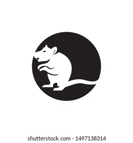 Rat  cartoon silhouette icon and symbol vector illustration